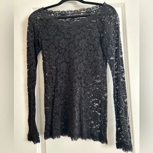 Moda International Black Lace Blouse sz:m